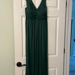 Azazie bridesmaids dress in dark green, never altered and dry cleaned!